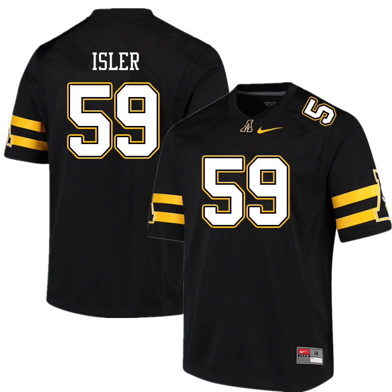 Men #59 Justin Isler Appalachian State Mountaineers College Football Jerseys Sale-Black